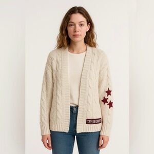 Taylor Swift Cream “Red” Era Cable Knit Cardigan